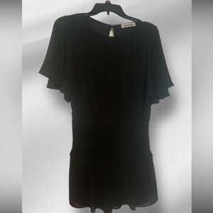Black shorts romper chiffon material fully lined sz S
